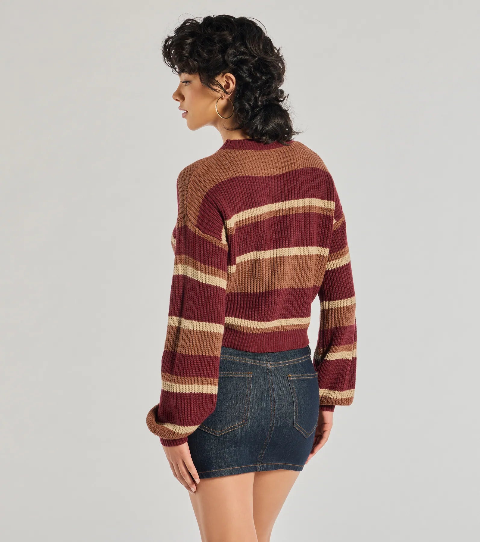 Ultimate Preppy Striped Knit Sweater - Crew Neck Relaxed Fit