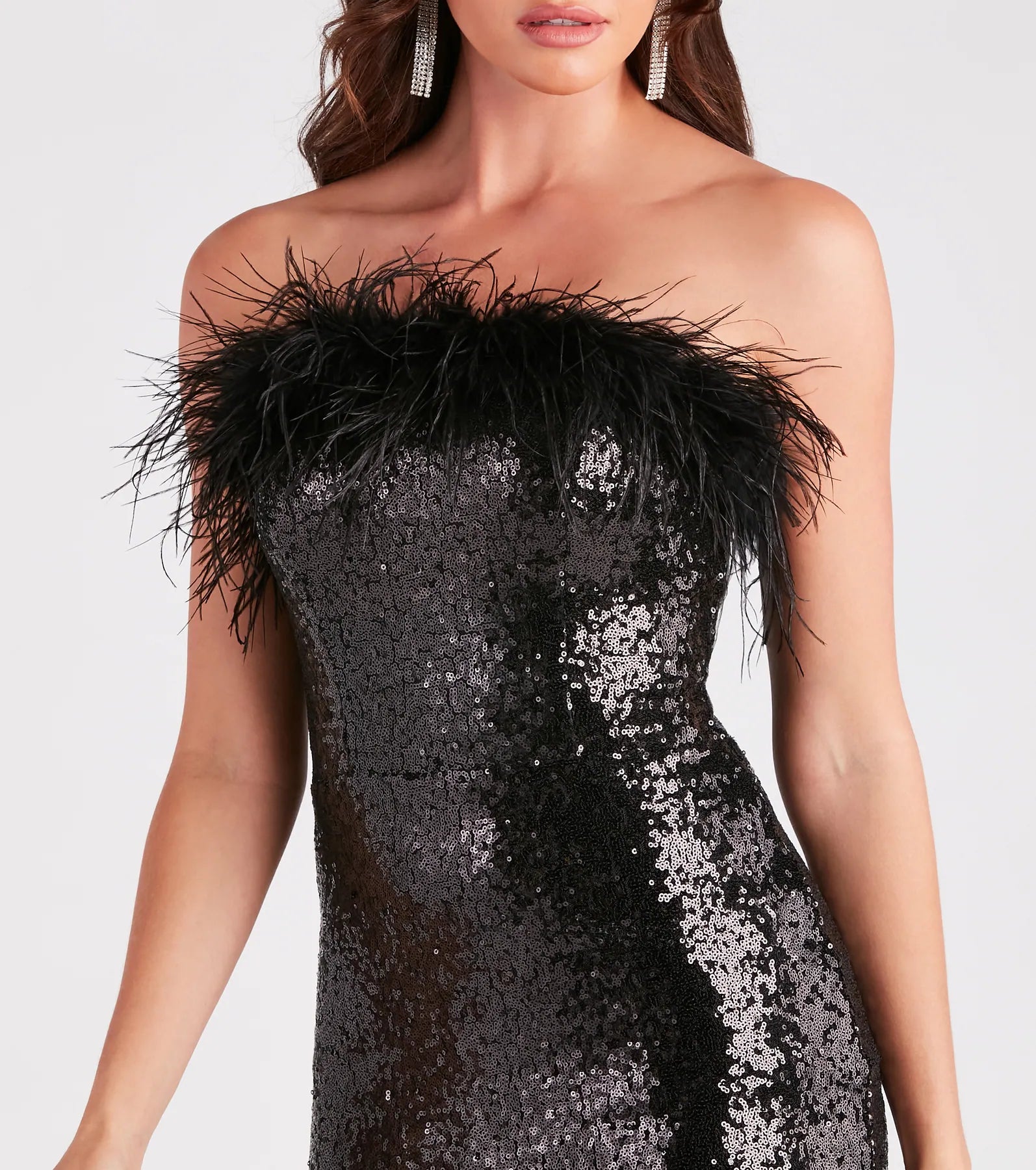 Lorelia Ultimate Sequin Feather Party Dress