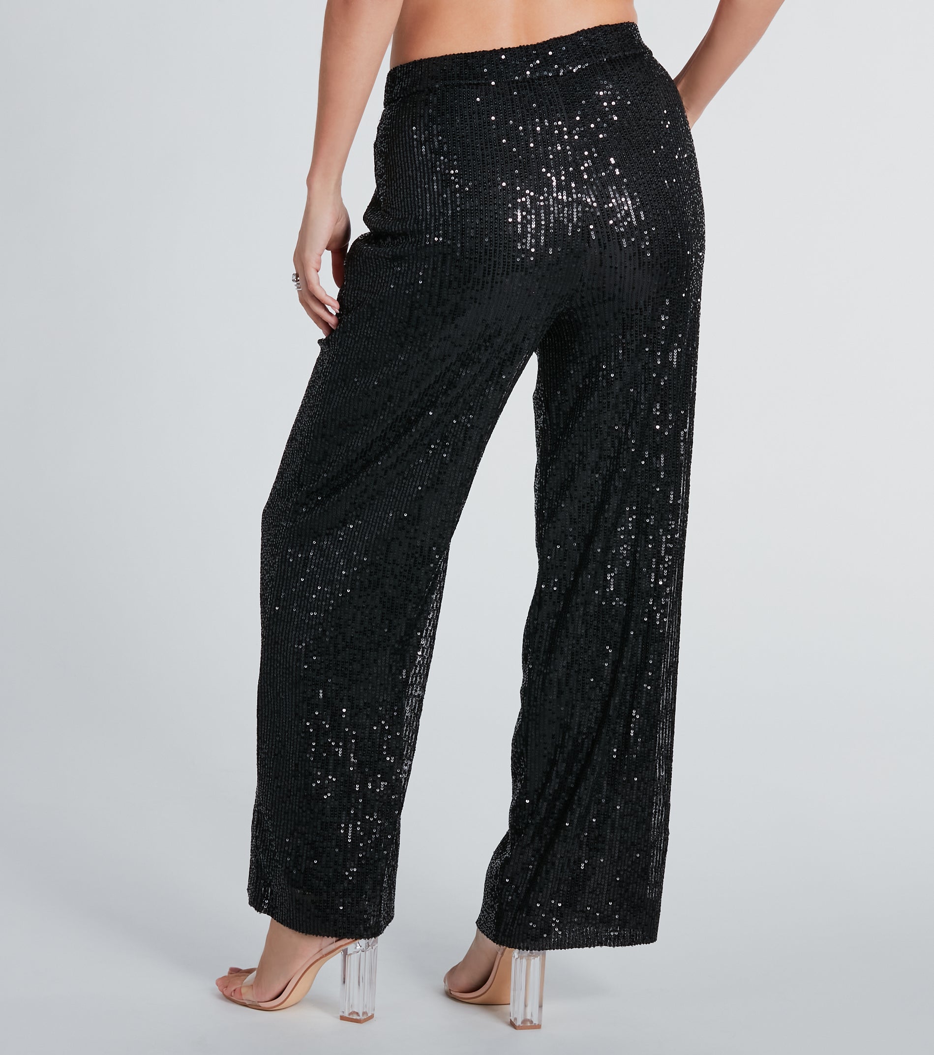 Premium Night Cocktails Sequin Flare Pants - Ultimate Holiday Glam