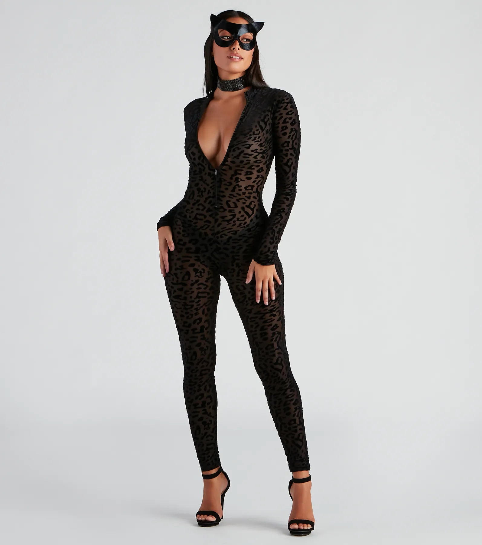 Ultimate Fierce Flair Leopard Print Sheer Mesh Catsuit