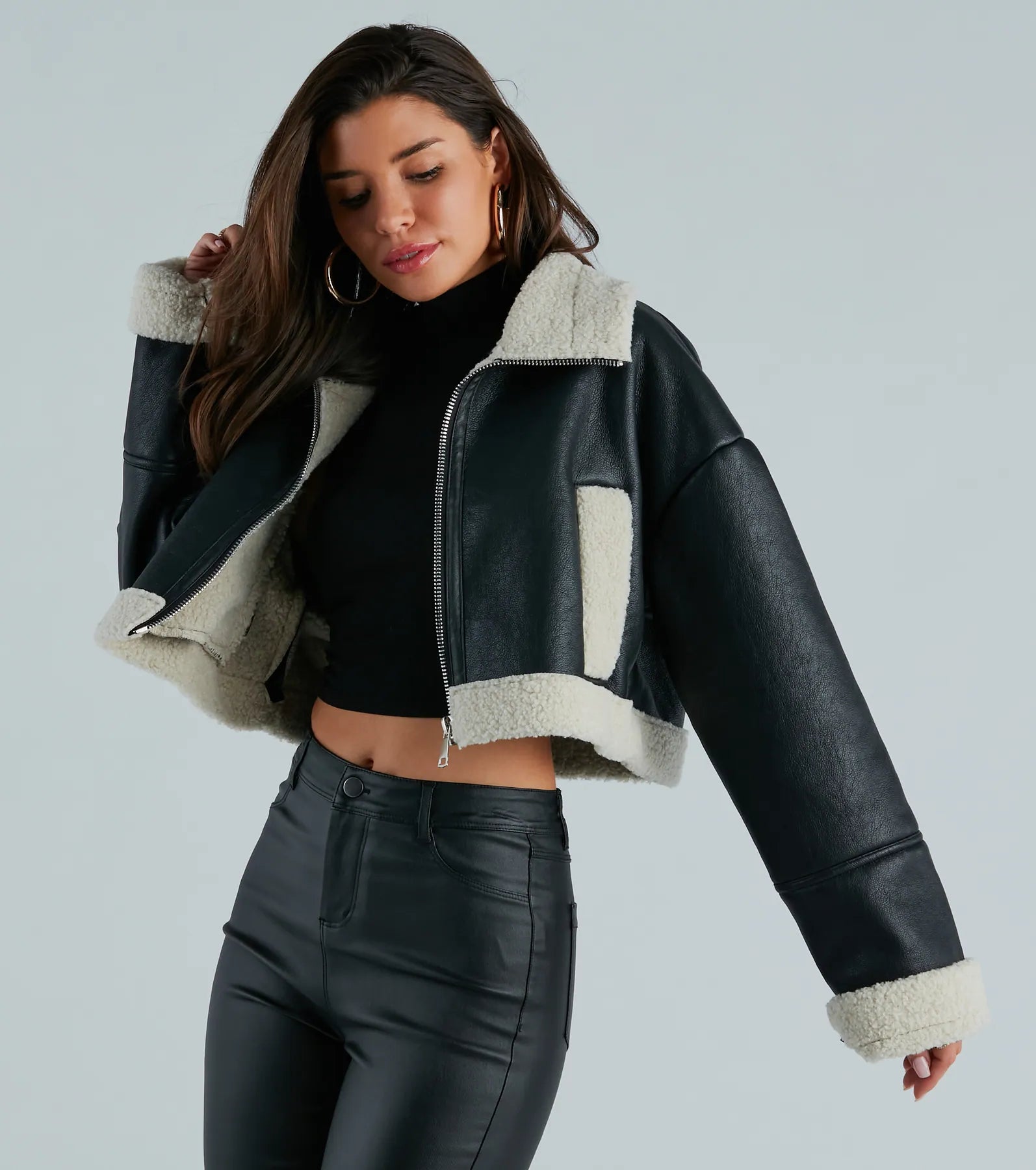 Ultimate City Slicker Faux Leather Sherpa-Lined Jacket