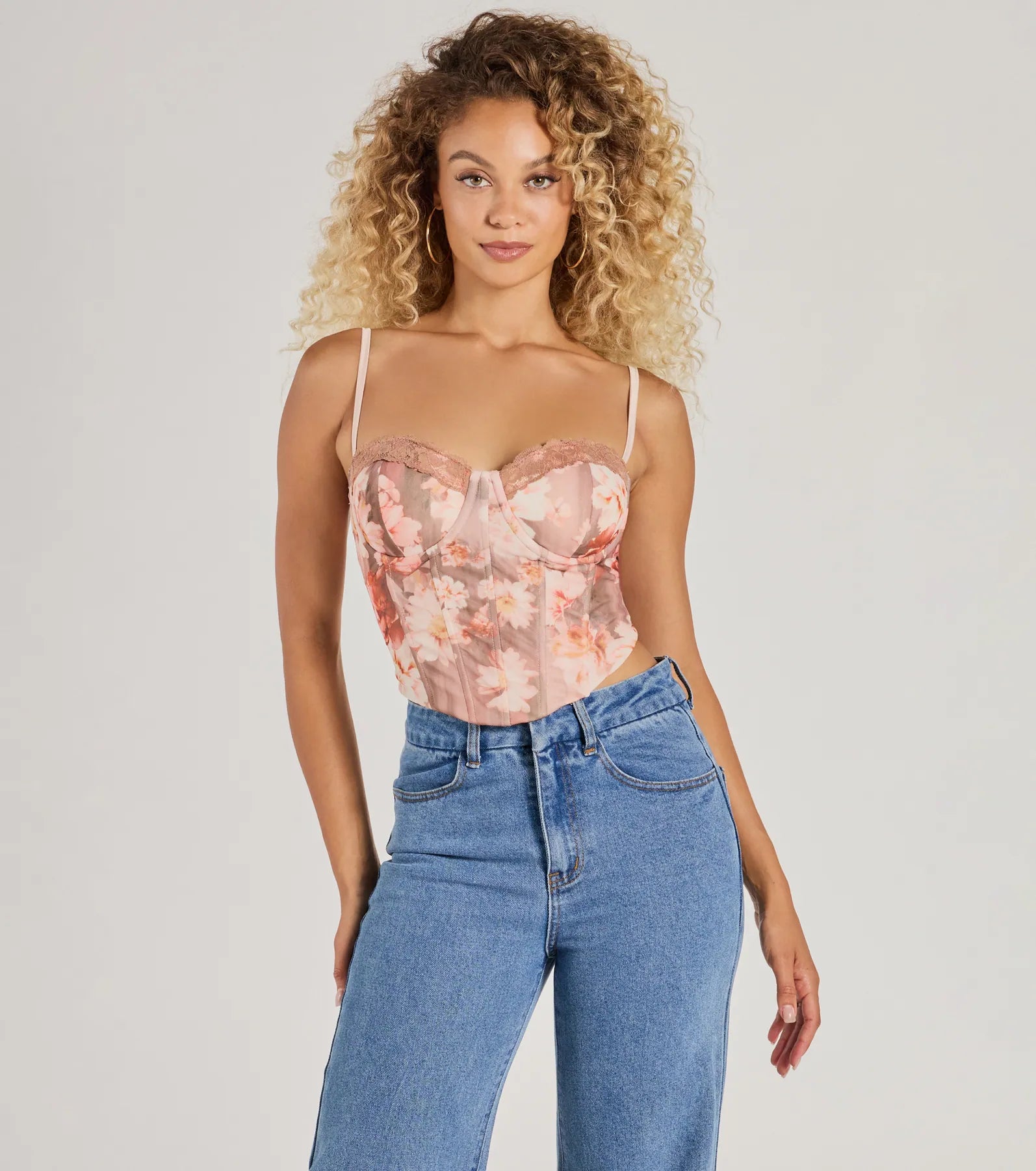 Ultimate Floral Lace-Up Bustier - Pretty It Girl Collection