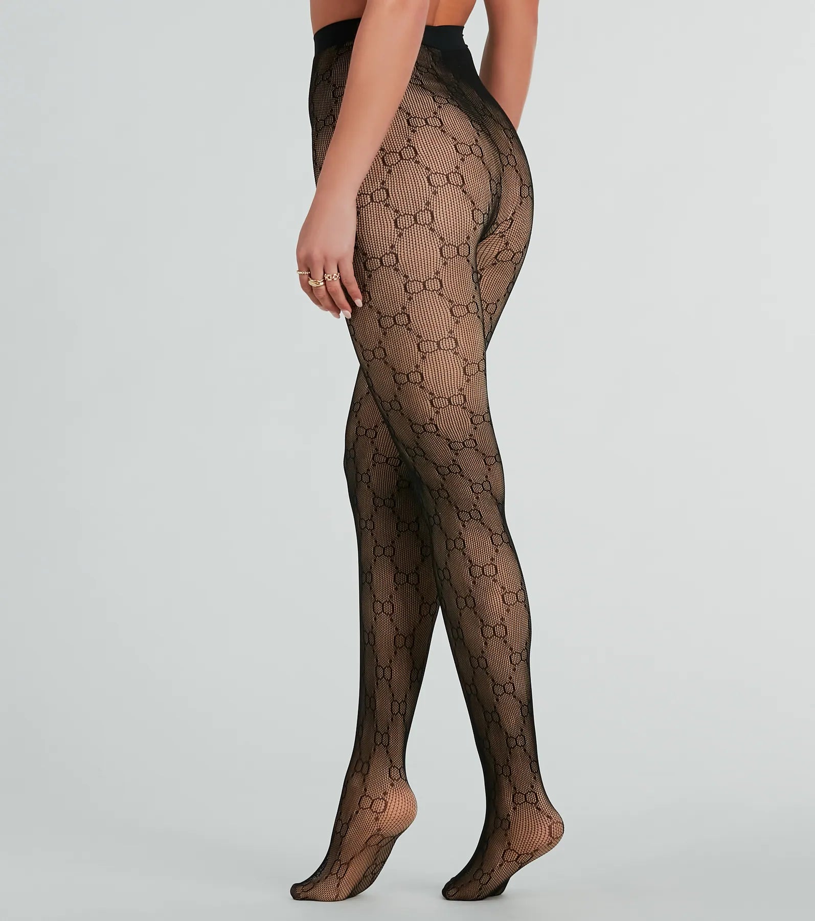 Premium Allure Faux Sheer O-Ring Tights - Ultimate Style Upgrade