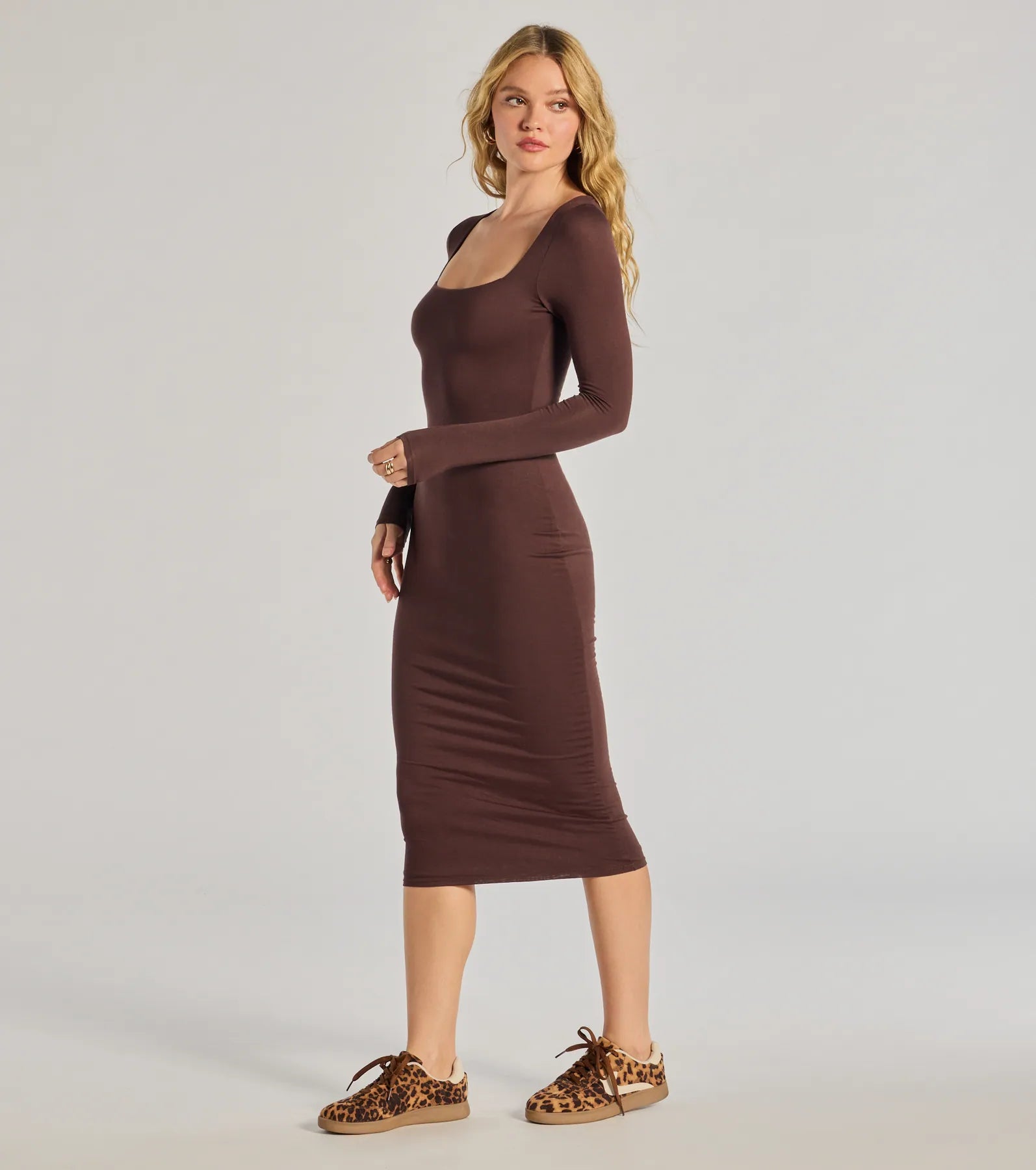 Premium Minimalist Long Sleeve Midi Dress - Ultimate Style Upgrade