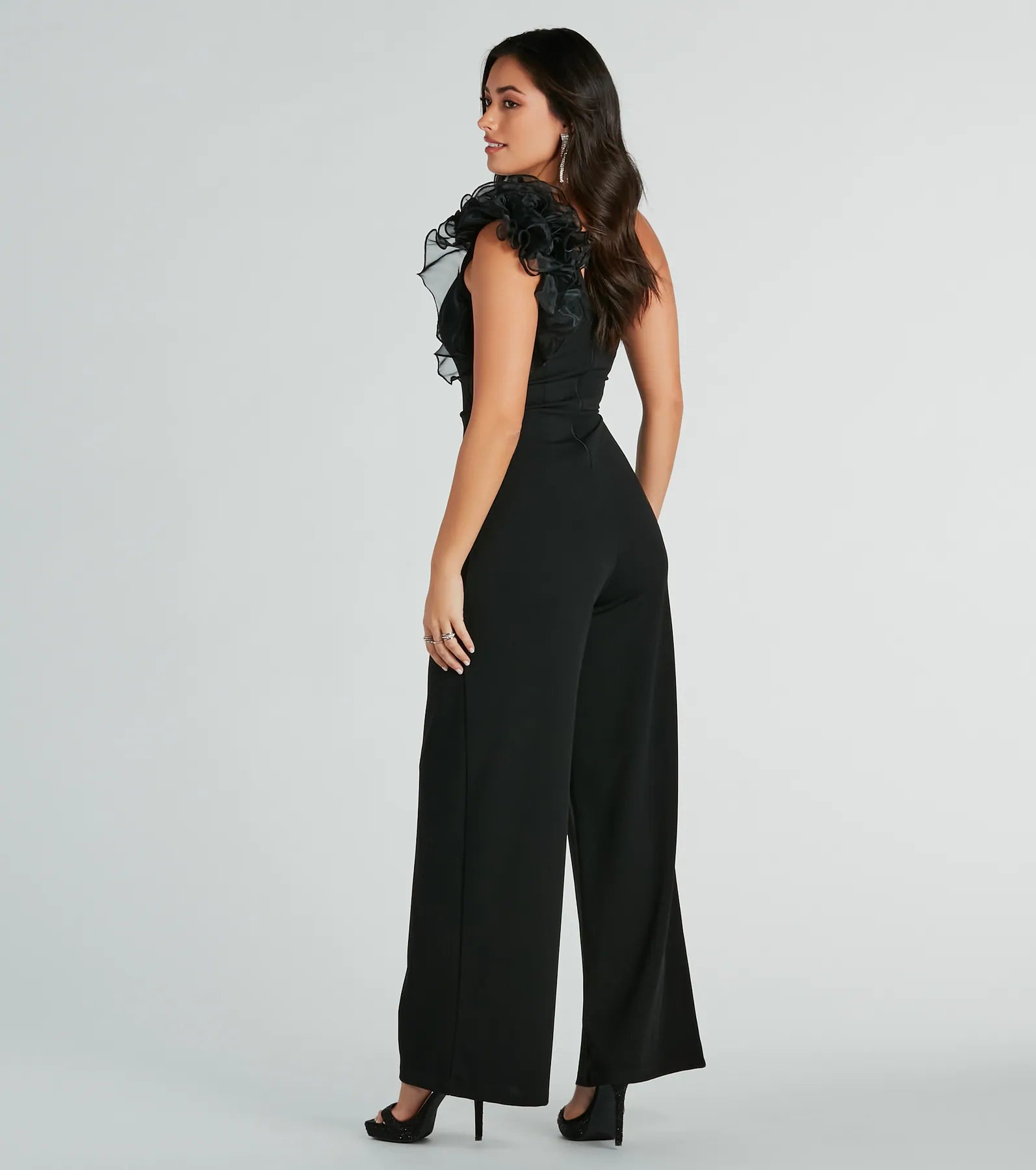 Premium Editorial Babe One-Shoulder Ruffle Jumpsuit - Ultimate Style Upgrade