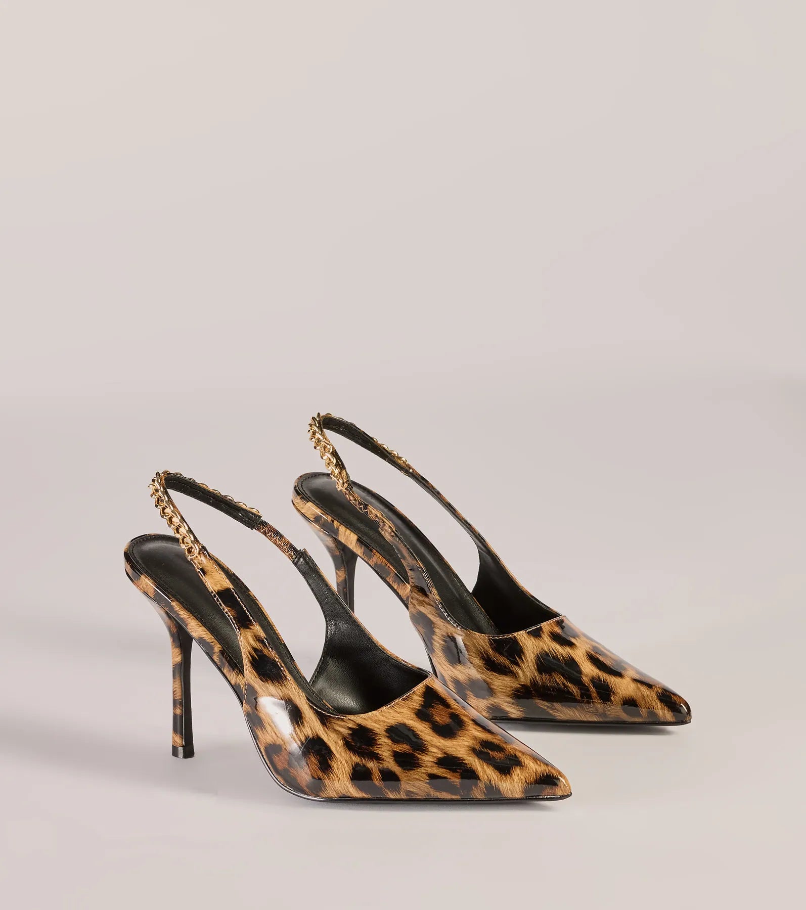 Premium Wild Glam Leopard Print Slingback Heels