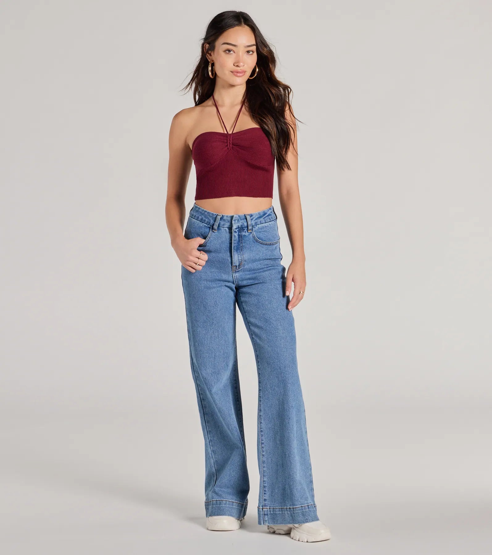 Ultimate Chic Halter Rib Knit Crop Top