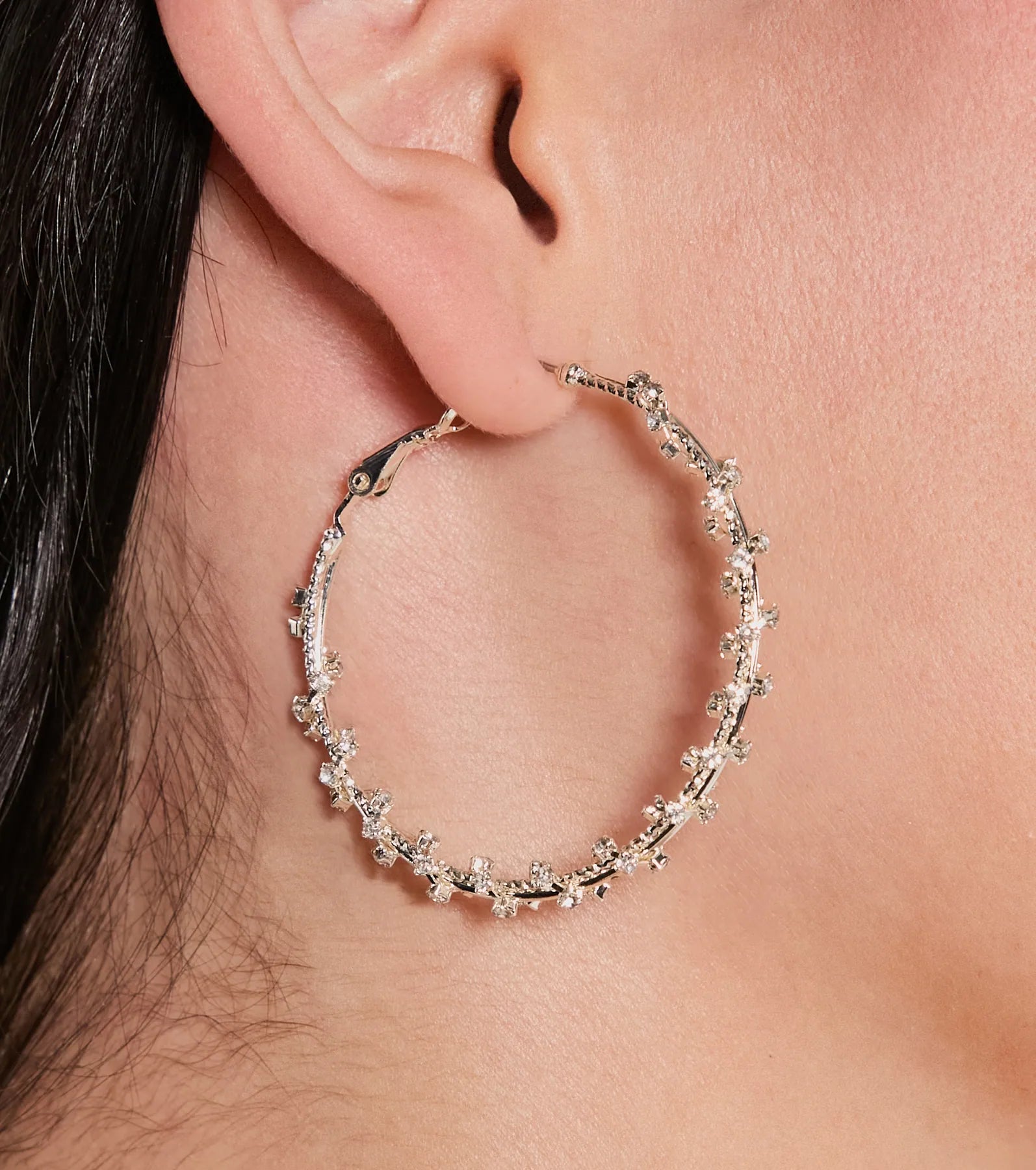 Premium Sparkle Rhinestone Hoop Earrings - Ultimate Glamour