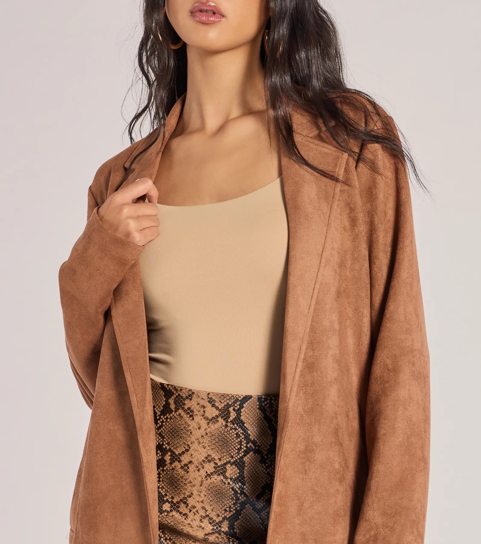 Premium Faux Suede Long Blazer - Ultimate Style Upgrade